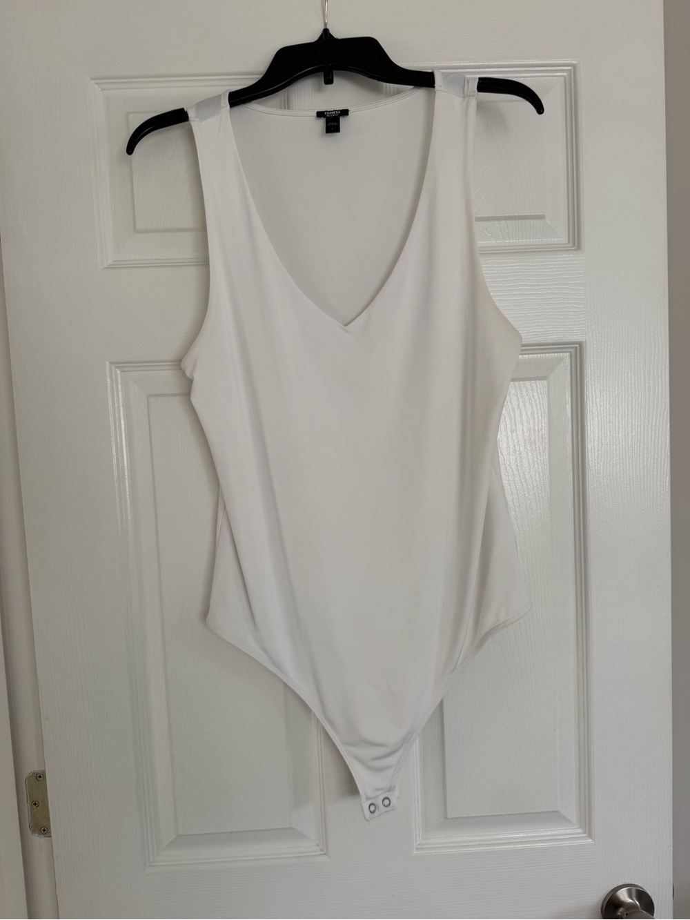 Express White V-Neck Sleeveless Bodysuit